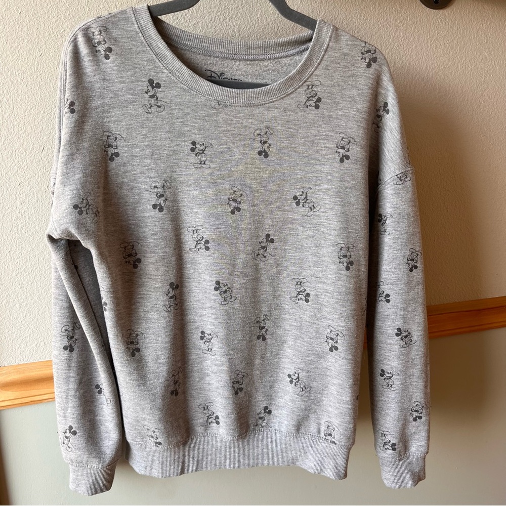 Gray Mickey Mouse Women's Lightweight Sweatshirt